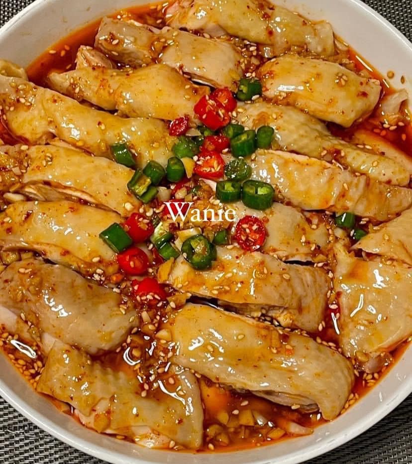 ayam rebus herba chili oil