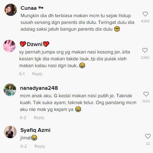 anak suka makan nasi kosong