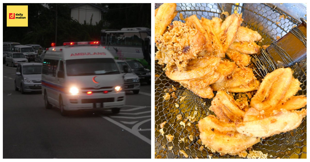 pemandu ambulans singgah beli pisang goreng